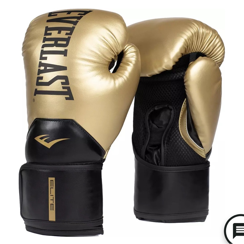 Everlast Elite Gold and Black Training Gloves